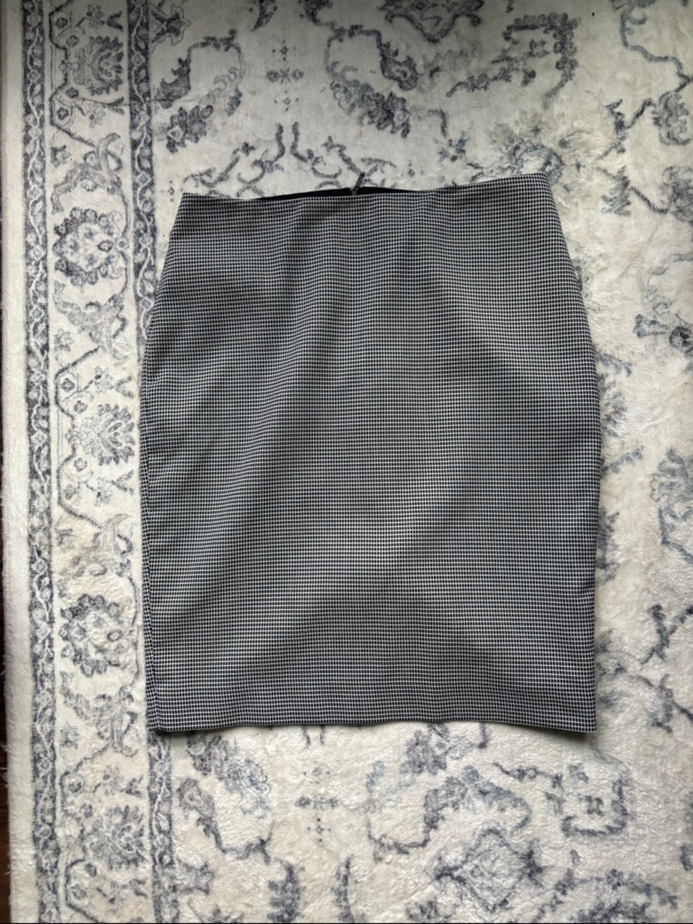 The Limited Black & White Micro-Check Pencil Skirt